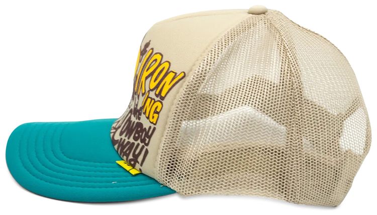 Kapital Coneycowbowy Trucker Cap BeigeTurquoise