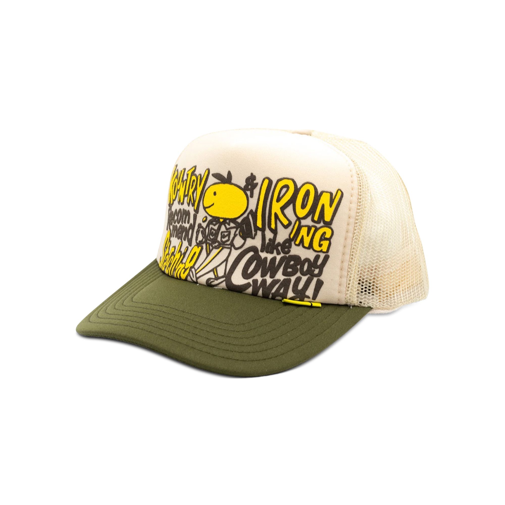 Buy Kapital Coneycowbowy Trucker Cap 'Ecru/Dark Green