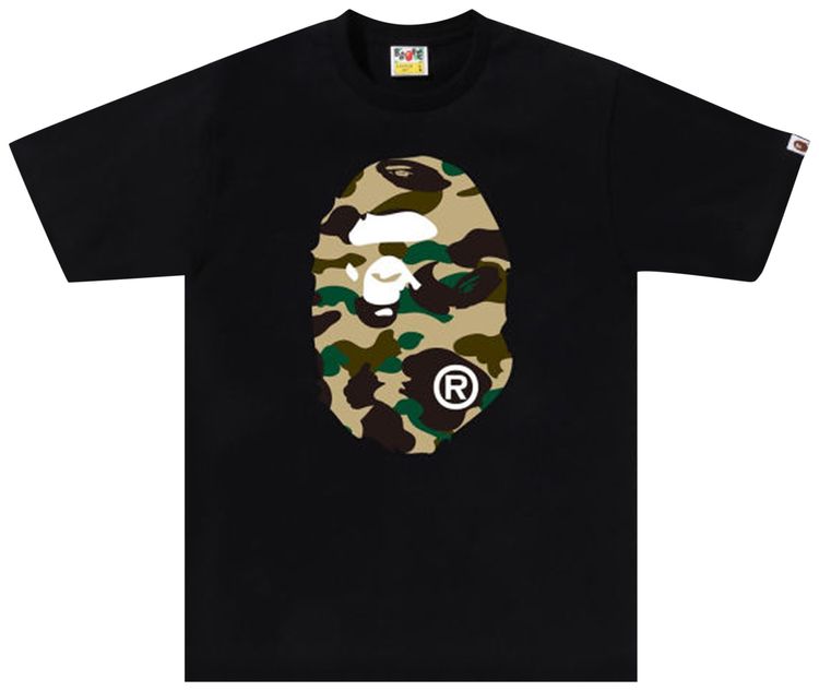 BAPE 1st Camo Big Ape Head Tee BlackYellow