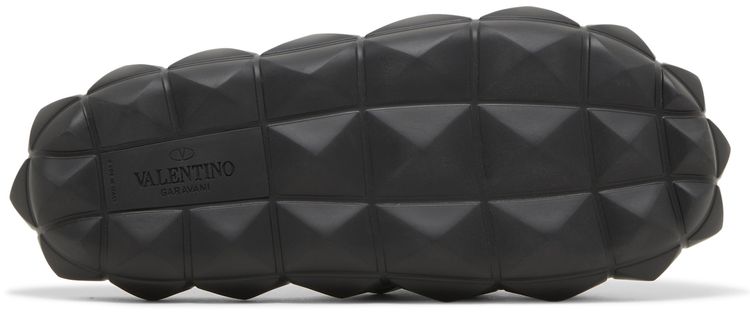 Valentino Roman Stud Turtle Slide Nero