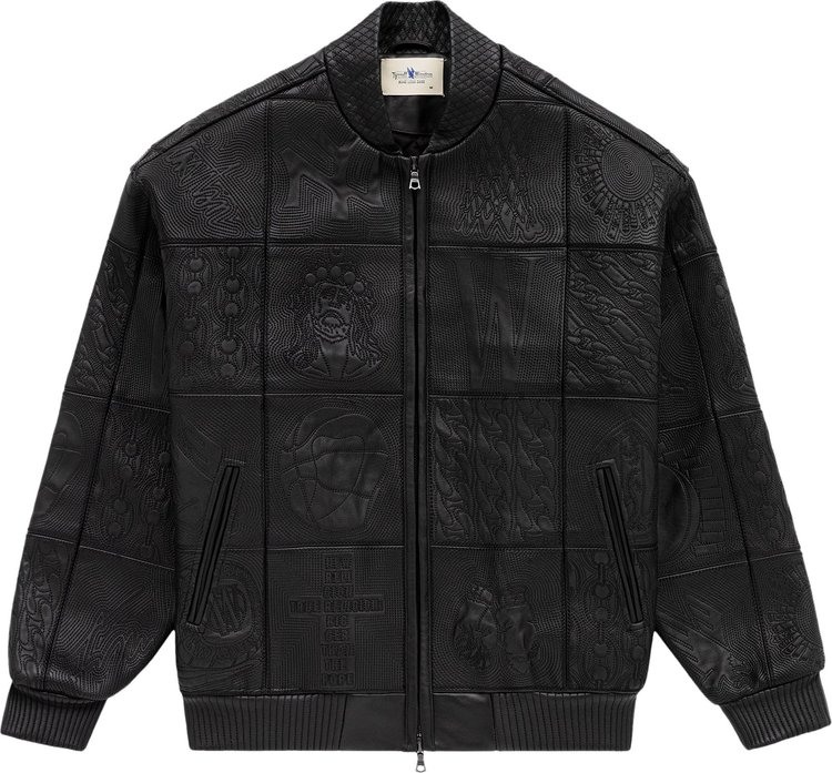 Buy Aimé Leon Dore Embroidered Leather Bomber 'Jet Black' - SS23WJ041 ...