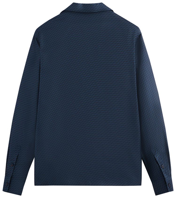 Kith Monogram Silk Long Sleeve Thompson Camp Collar Shirt Nocturnal