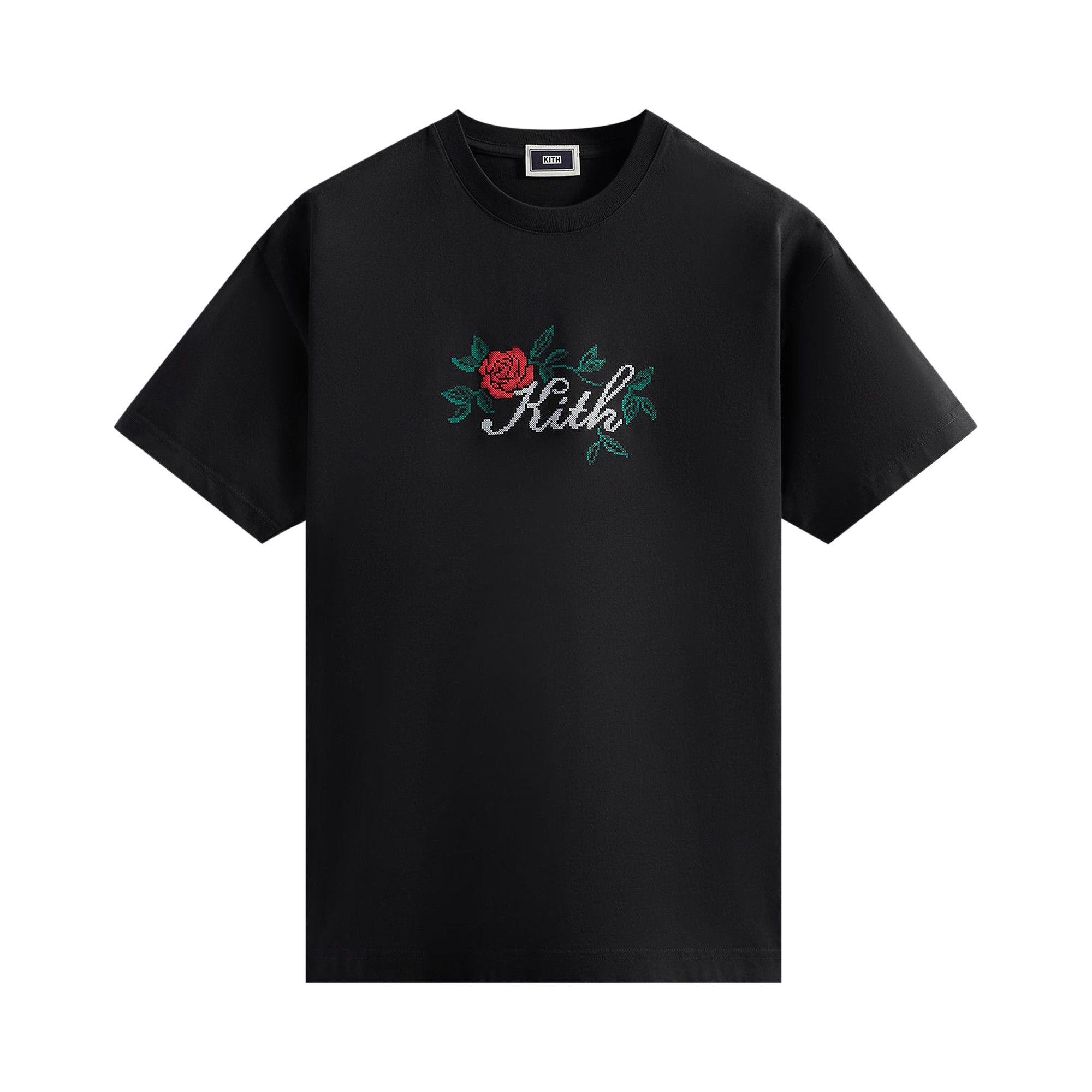 ☆ KITH script needle print tee Tシャツ ☆ Buy Kith Script Needlepoint Tee 'Black' - KHM031337 001 | GOAT