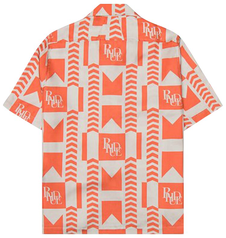 Rhude Grasse Button Up Shirt OrangeIvory