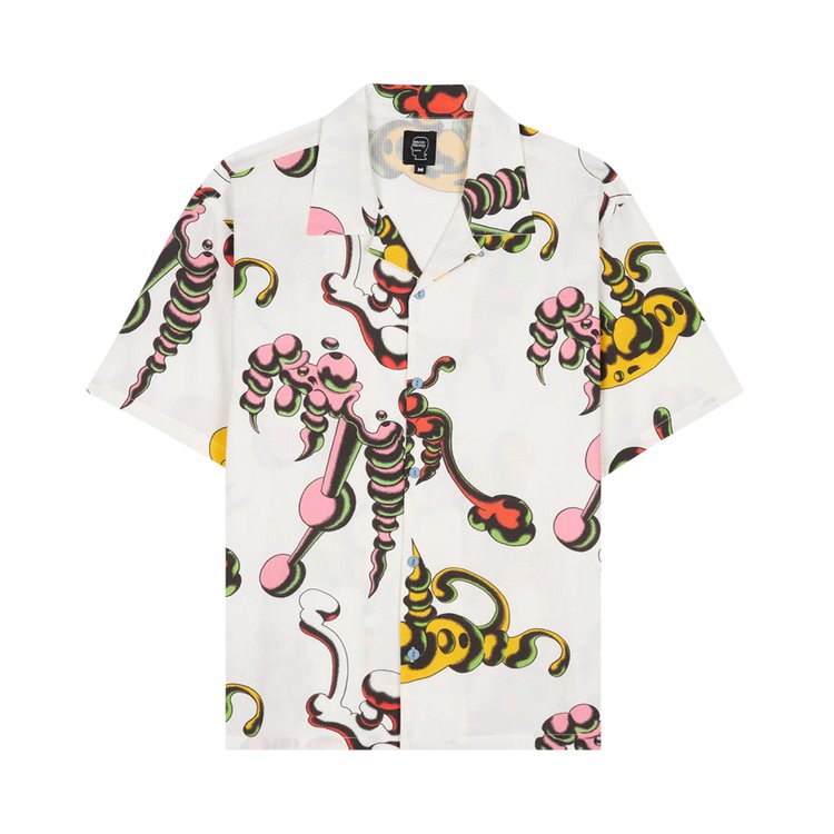 Brain Dead Tetsunori Tawaraya Seersucker Short-Sleeve Button Up Shirt 'White/Multicolor'