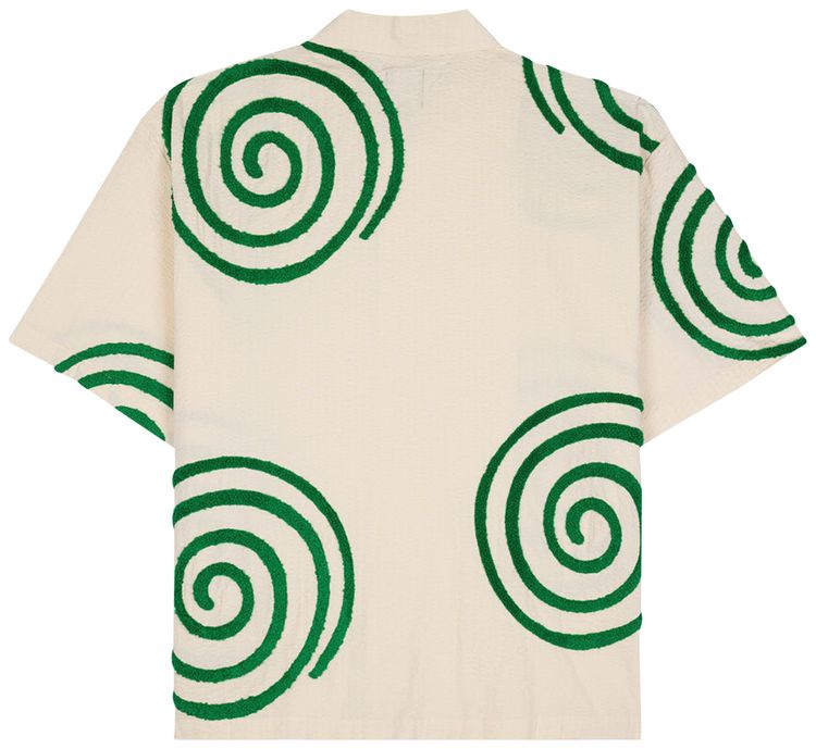 Brain Dead Swirls Short Sleeve Button Up Shirt Sand
