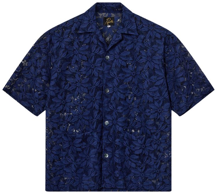Needles Lace Cloth Cabana Shirt Navy