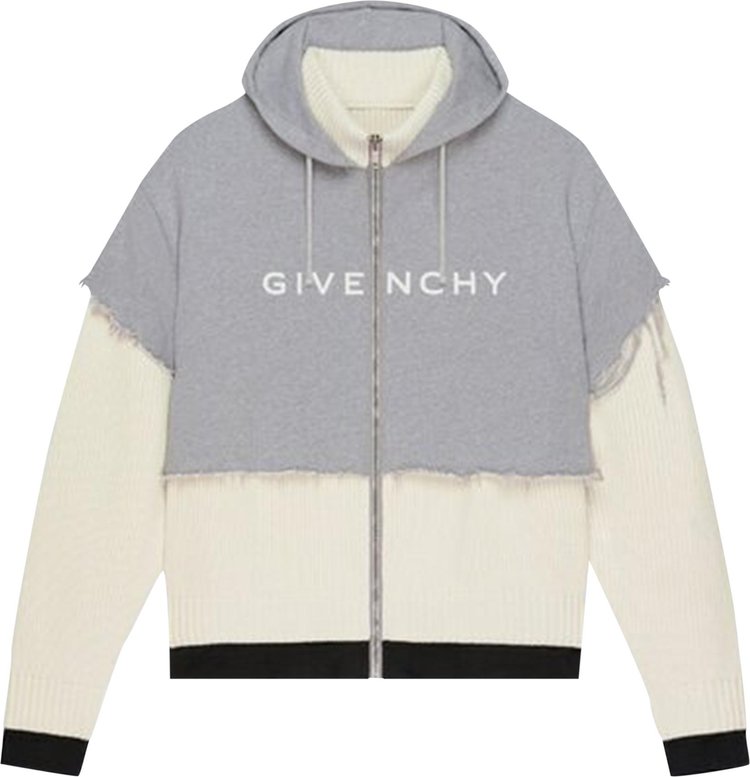 Givenchy Layered Zipped Hoodie 'Faded Black'