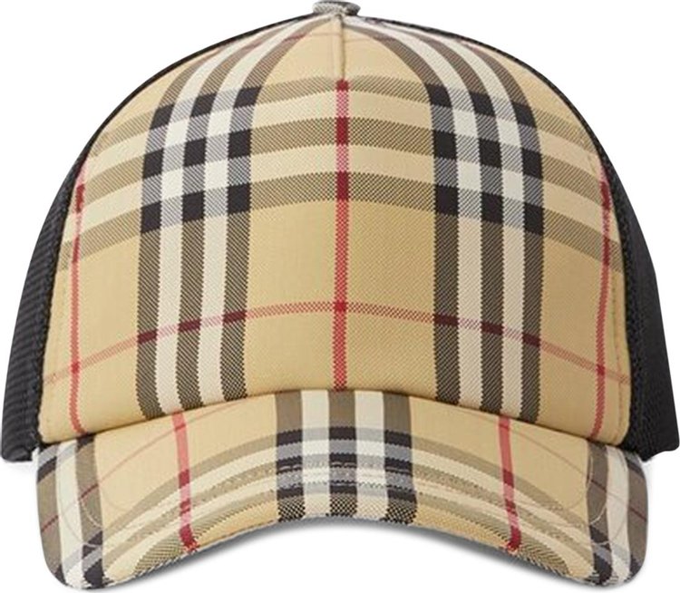 Buy Burberry Check and Mesh Cap 'Archive Beige' - 8070787 | GOAT