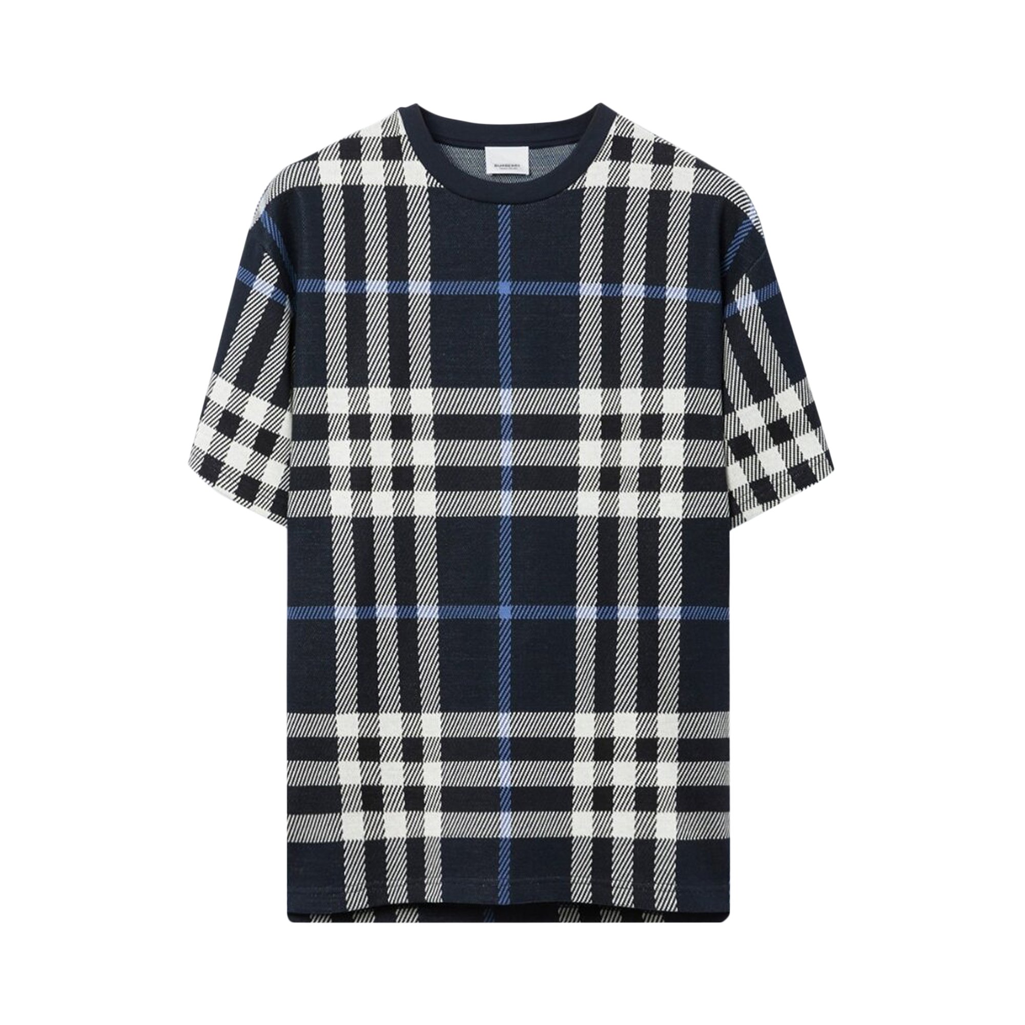 Buy Burberry Check T-Shirt 'White/Dark Blue' - 8070668 | GOAT