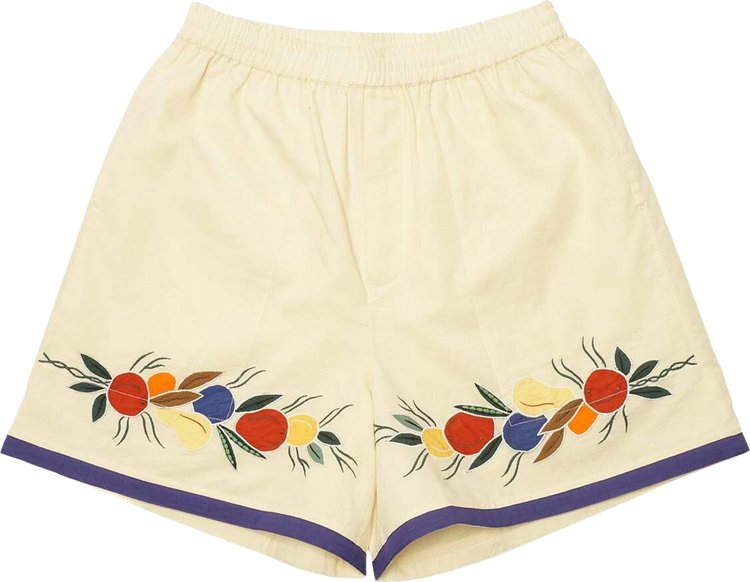 Bode Appliqué Fruit Bunch Shorts 'White/Multicolor'