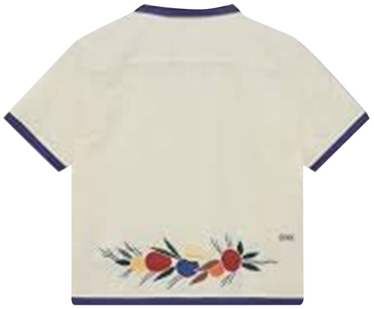 Bode Applique Fruit Bunch Short Sleeve Shirt Ivory
