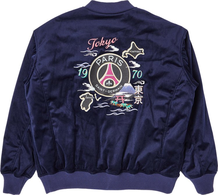 Paris Saint Germain x EDIFICE Tokyo Embroidered Jacket Navy