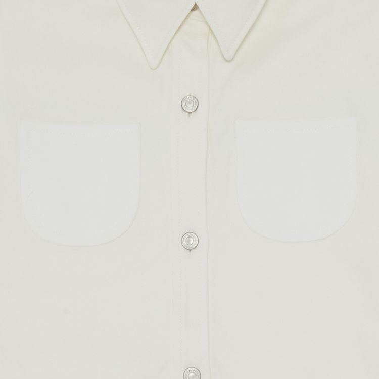 Courreges Mega Size Dry Denim Shirt Heritage White