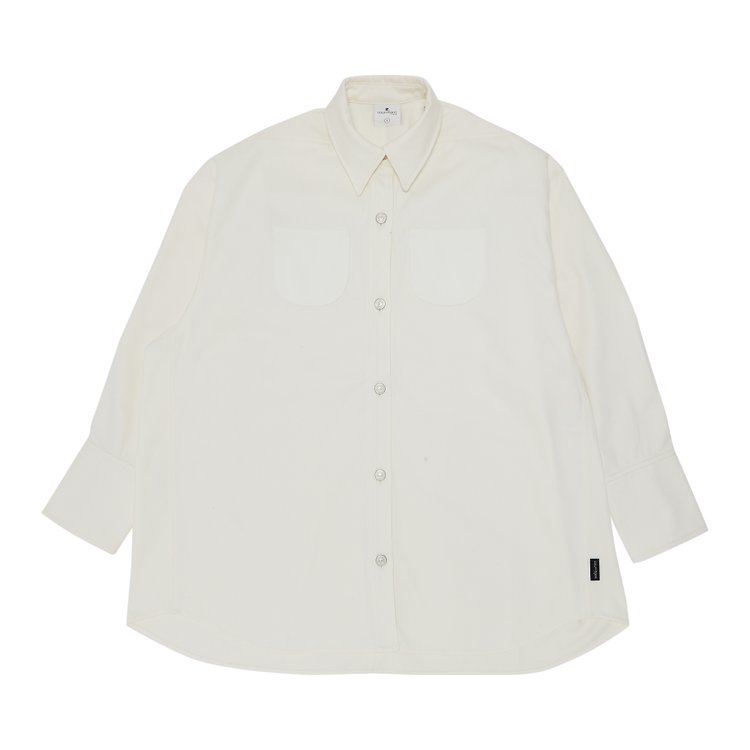 Courrèges Mega Size Dry Denim Shirt 'Heritage White'