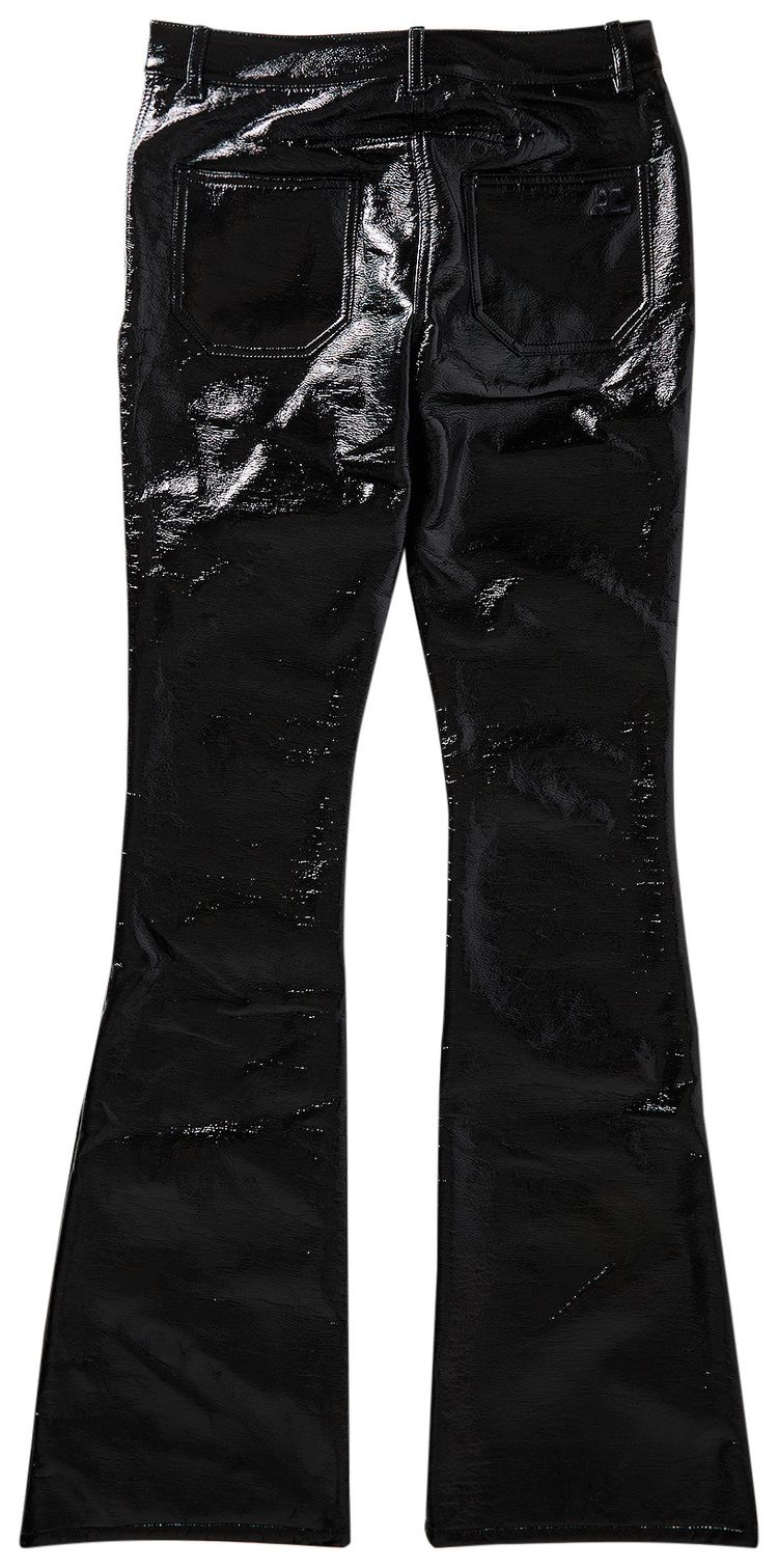 Courreges Vinyl Zipped Pants Black