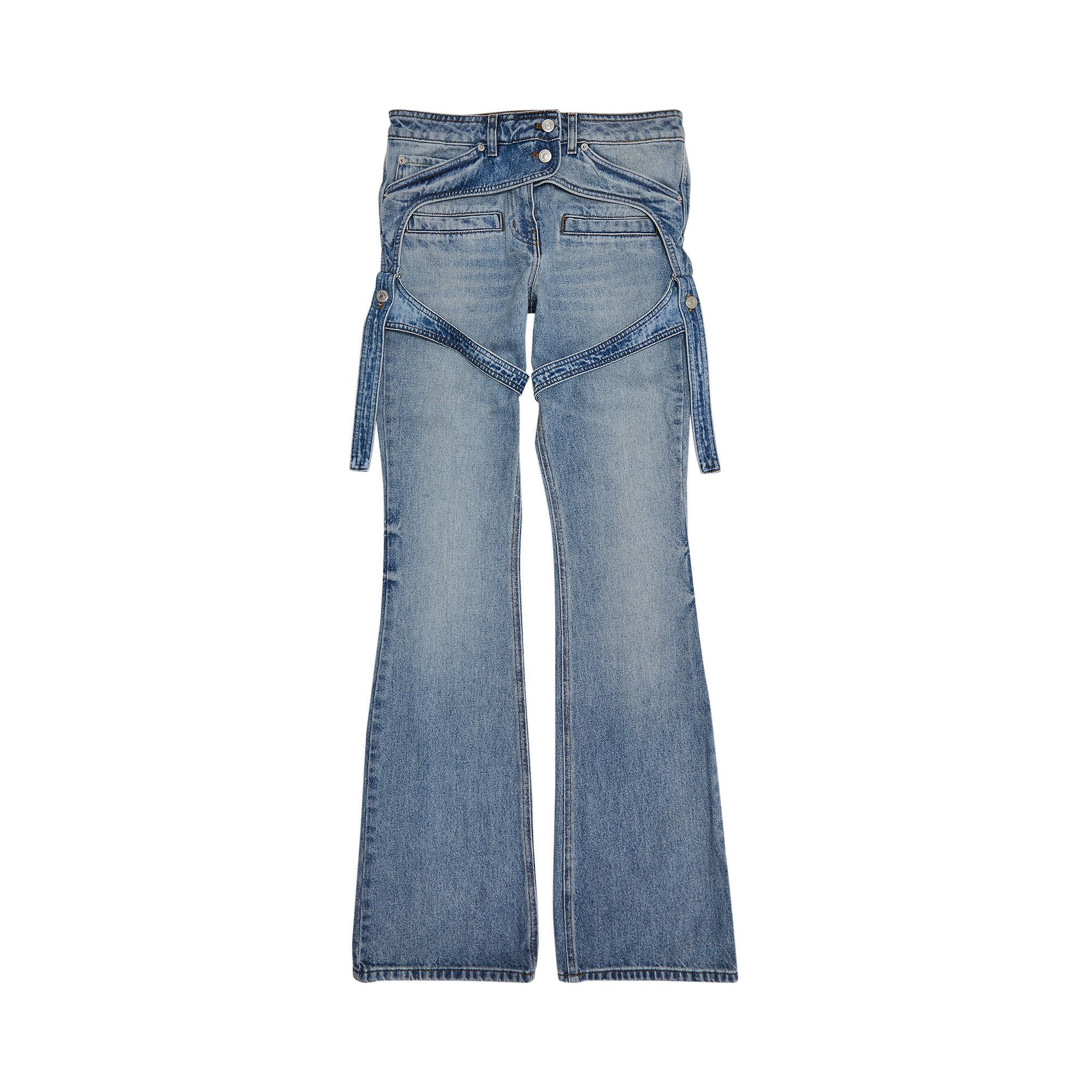 【COSYHARU】Shane Blue & Black Domingo Pants Spark washing dark blue jean - SIMIO | 60% - Asian Fashion