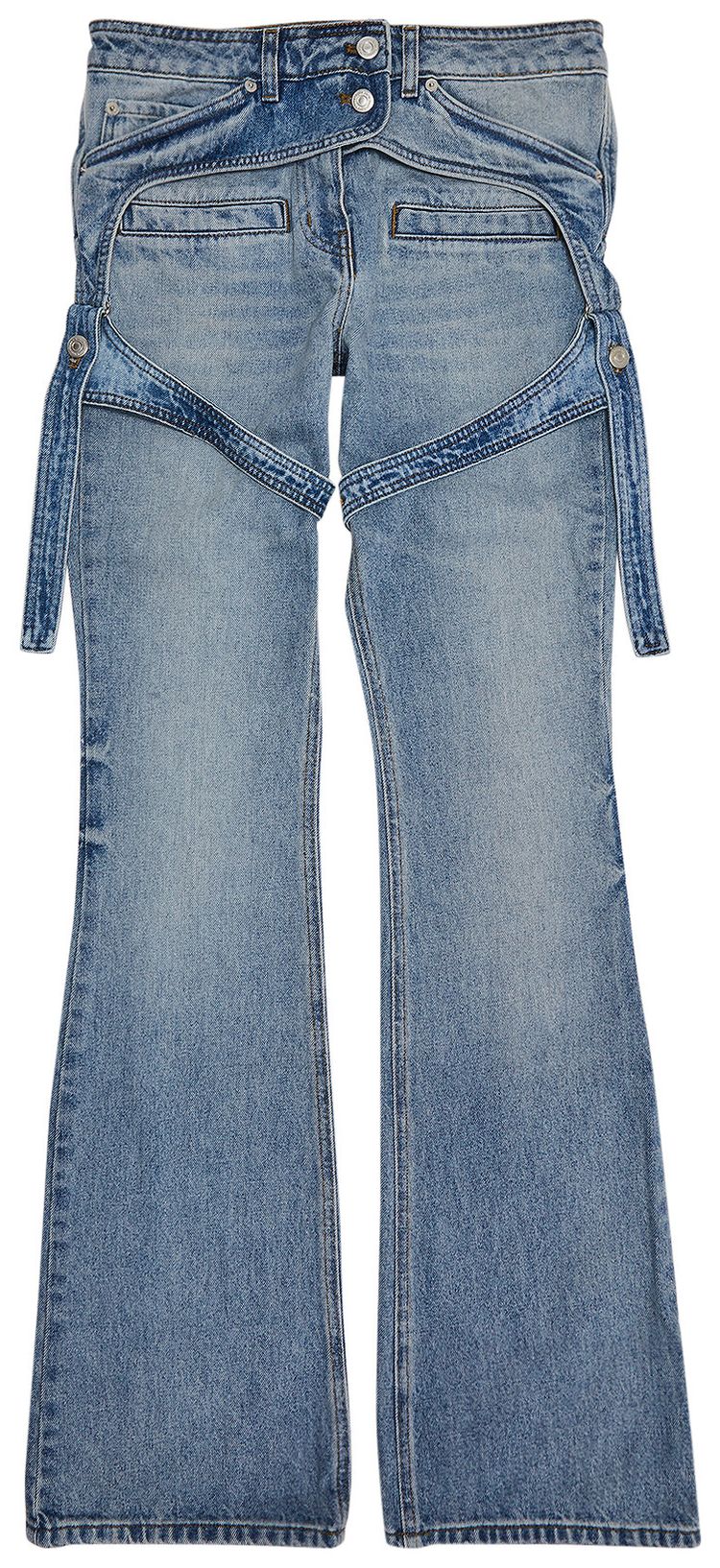 Courreges Racer Denim Pants Light Blue Wash