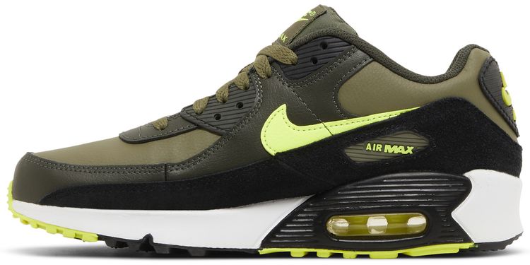 Nike Air Max 90 Leather GS Medium Olive Volt