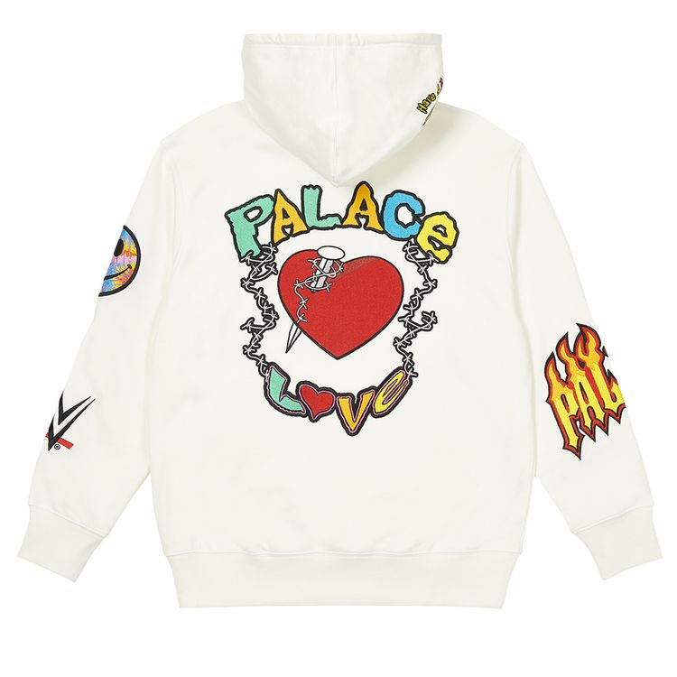 Palace x WWE Love Hood White