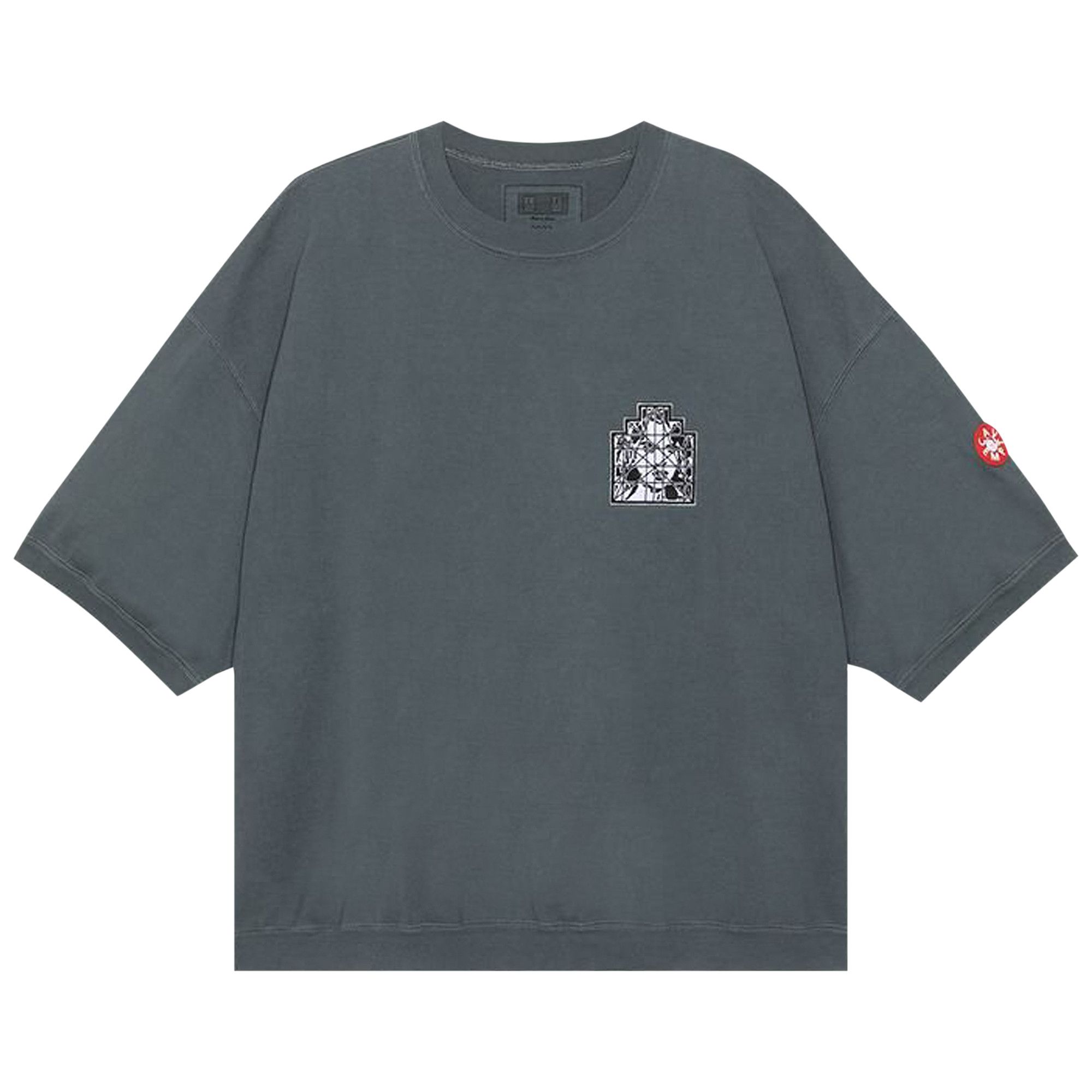 Buy Cav Empt Overdye Zig Patch Short-Sleeve Crewneck 'Charcoal