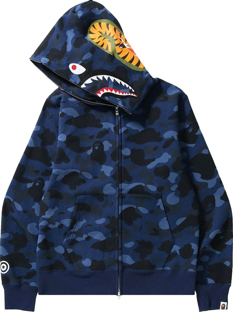 BAPE Color Camo Shark Full Zip Hoodie Navy