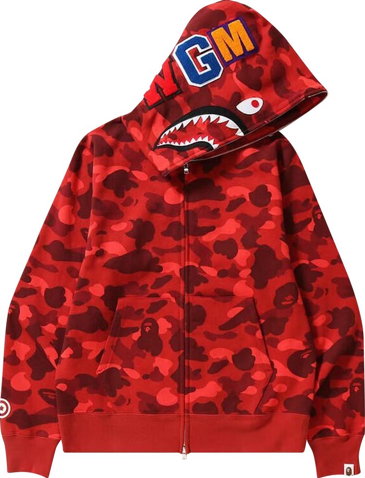 Buy BAPE Color Camo Shark Full Zip Hoodie 'Red' - 1J20 115 003 RED | GOAT