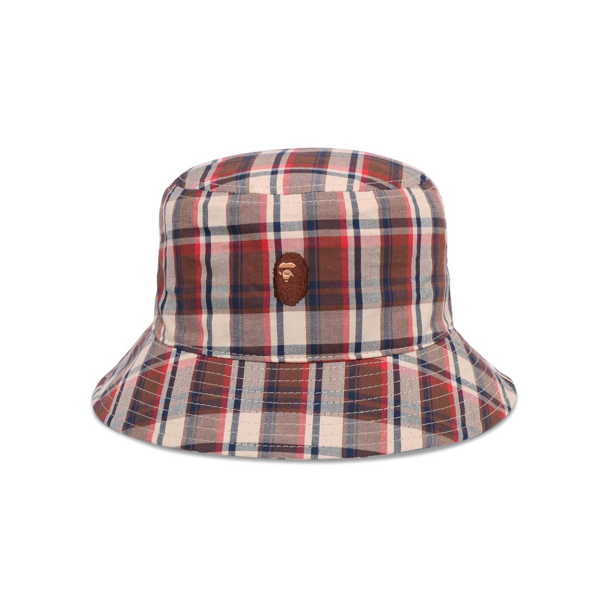 Buy BAPE Mini Check Bucket Hat 'Red' - 1J30 181 001 RED | GOAT