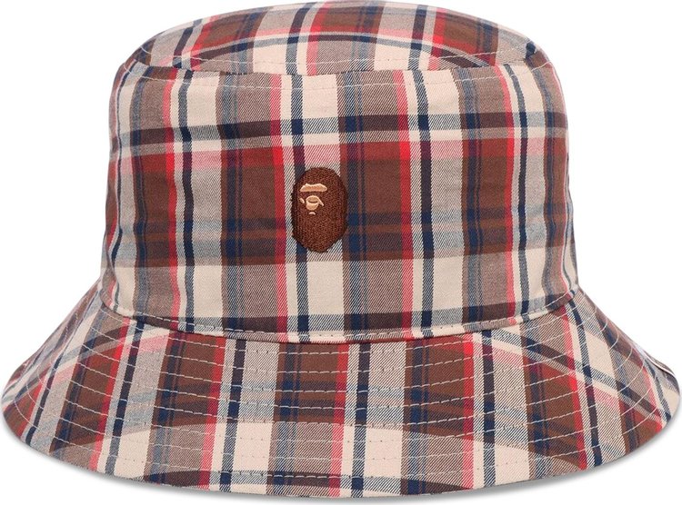 BAPE Mini Check Bucket Hat 'Red'