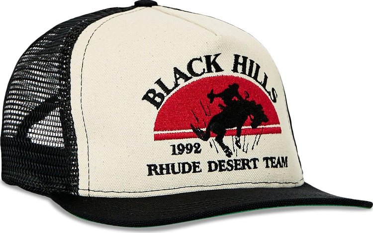 Rhude Hills Canvas Trucker Hat 'Black/Vintage White'