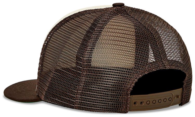 Rhude Race Series Washed Trucker Hat BrownVintage White