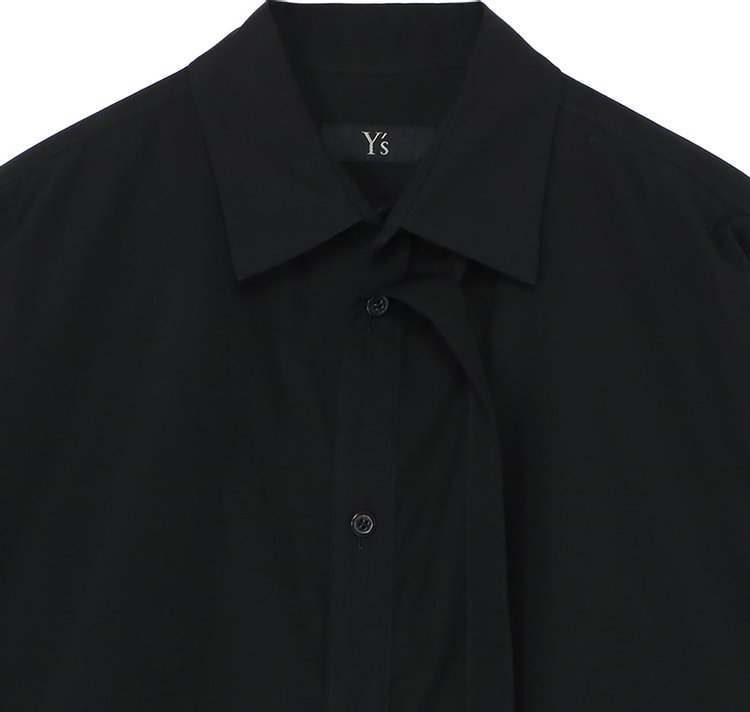 Ys Broad Collar Placket Detached Blazer Black