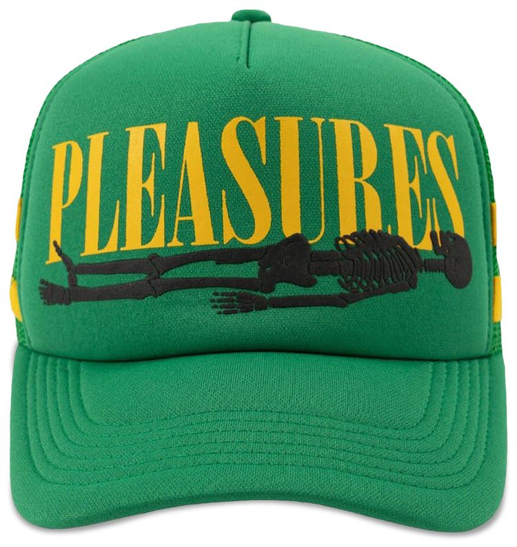 Pleasures Bones Trucker Hat Green