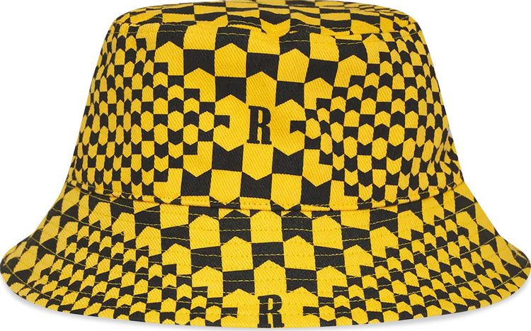 Rhude Checkered Monogram Bucket Hat 'Yellow/Black'