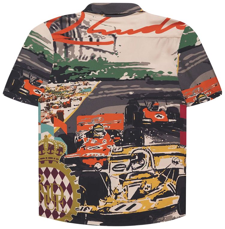 Rhude Silk Racing Short Sleeve Button Up Multicolor