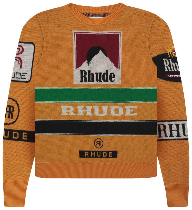 Rhude Ayrton Knit Crewneck MustardGreen