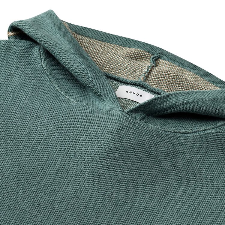 Rhude Script Logo Knit Hoodie IvorySage