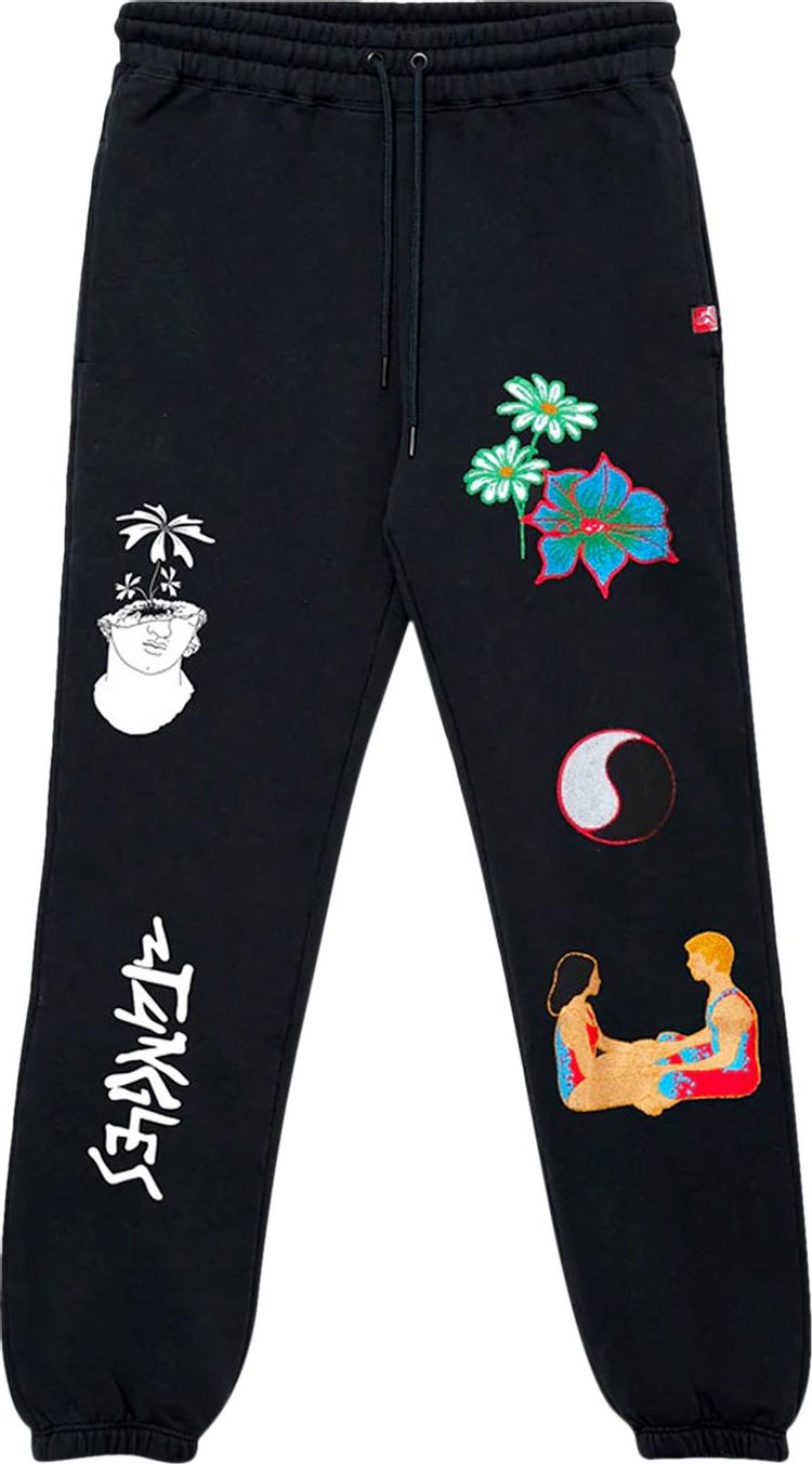 Jungles Connection Chenille Embroidered Track Pant 'Black'