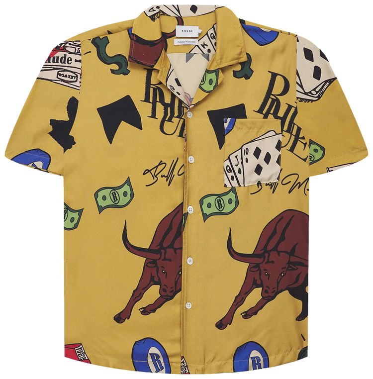 Rhude Silk Doodle Button Up Multicolor