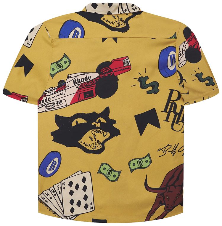Rhude Silk Doodle Button Up Multicolor