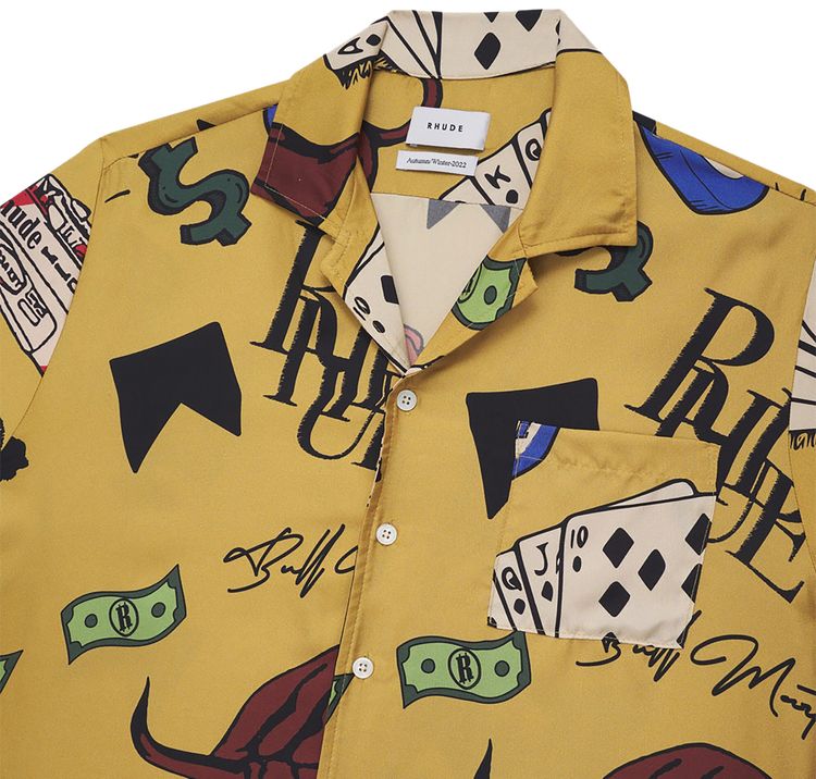 Rhude Silk Doodle Button Up Multicolor