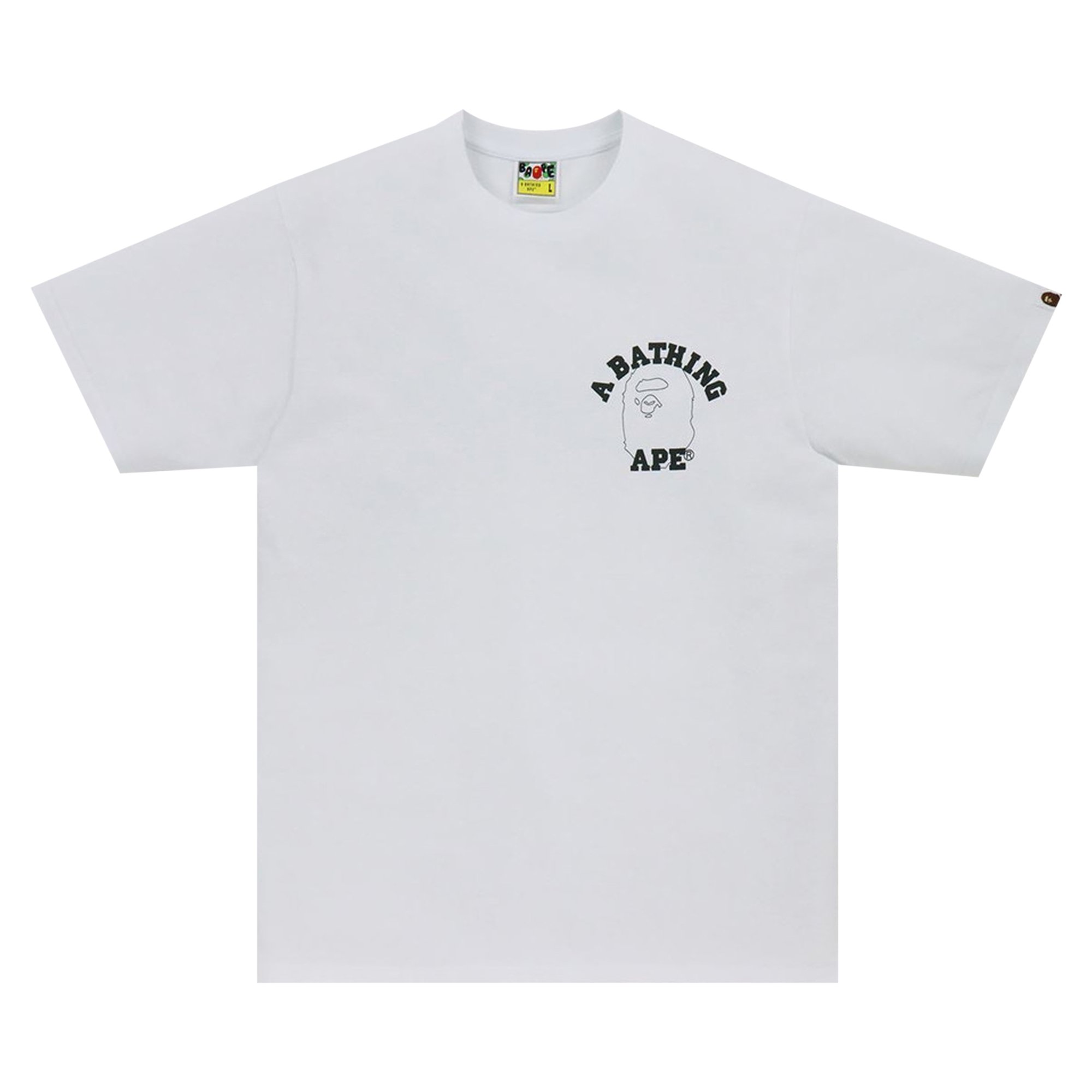 Buy BAPE Line 1st Camo Face Over College Tee 'White/Green' - 1H80