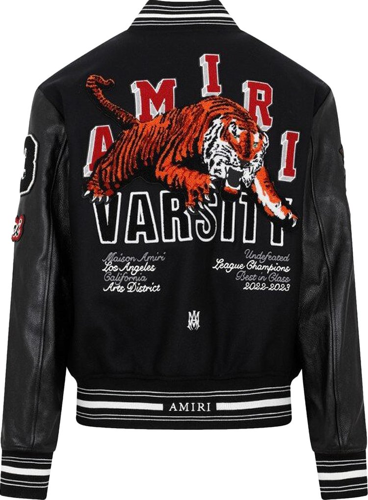 Amiri Vintage Patch Varsity Bomber Jacket Black