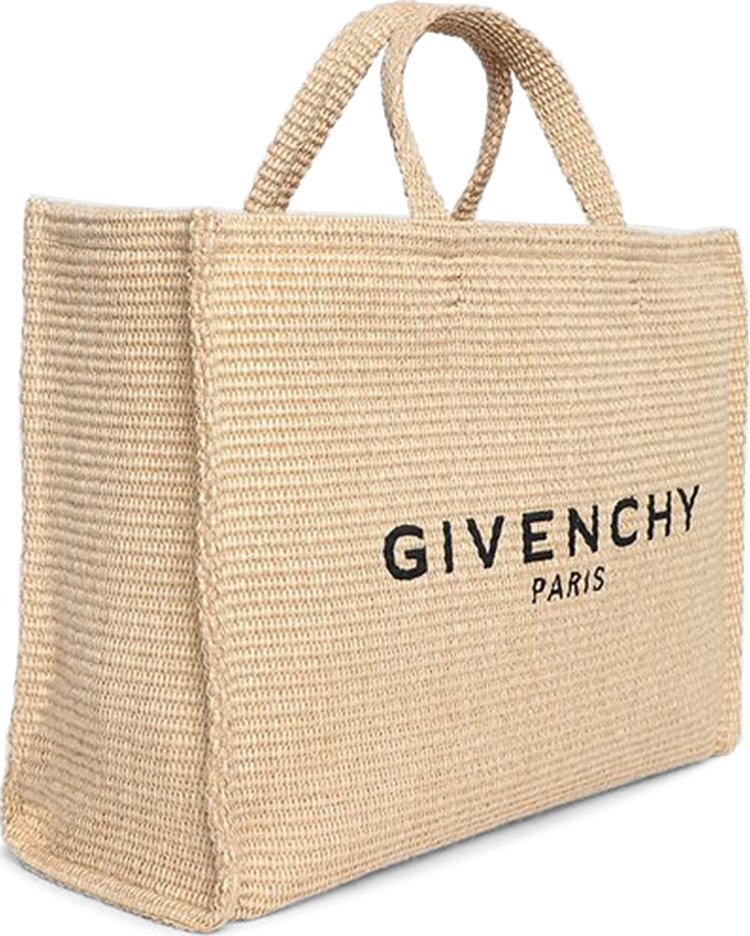 Givenchy Large G Tote Raffia Shopping Bag Natural Beige