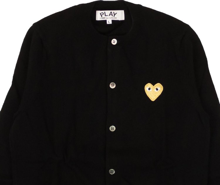 Comme des Garcons PLAY Heart Knit Cardigan Navy