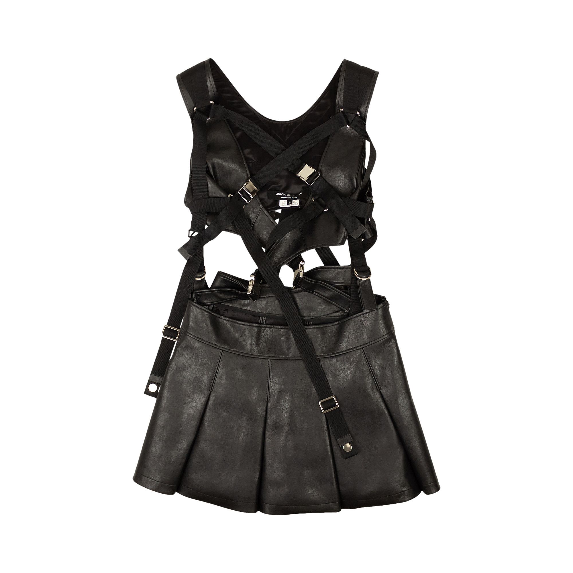 Buy Junya Watanabe Faux Leather Harness Mini Dress 'Black' - JF O008 051 1  | GOAT