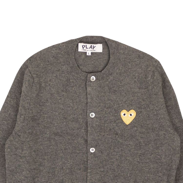 Comme des Garcons Wool Knit Heart Cardigan White
