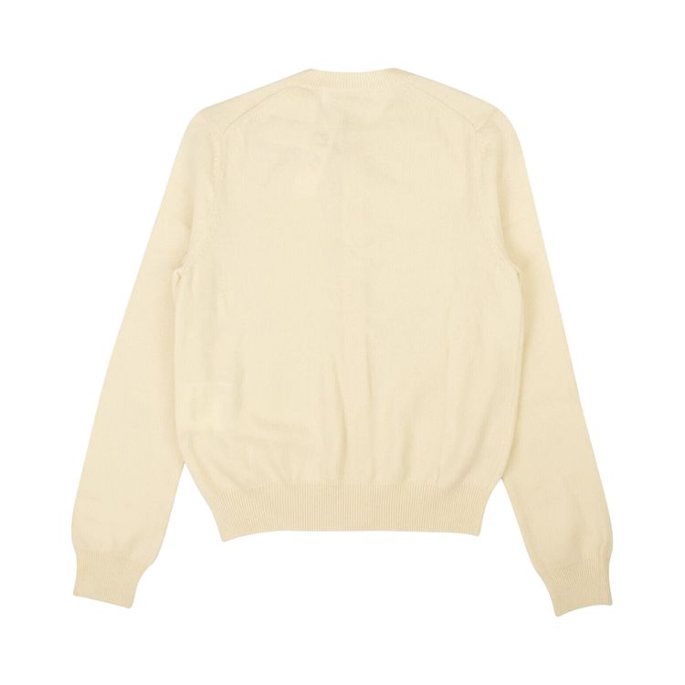Comme des Garcons Wool Knit Heart Cardigan White