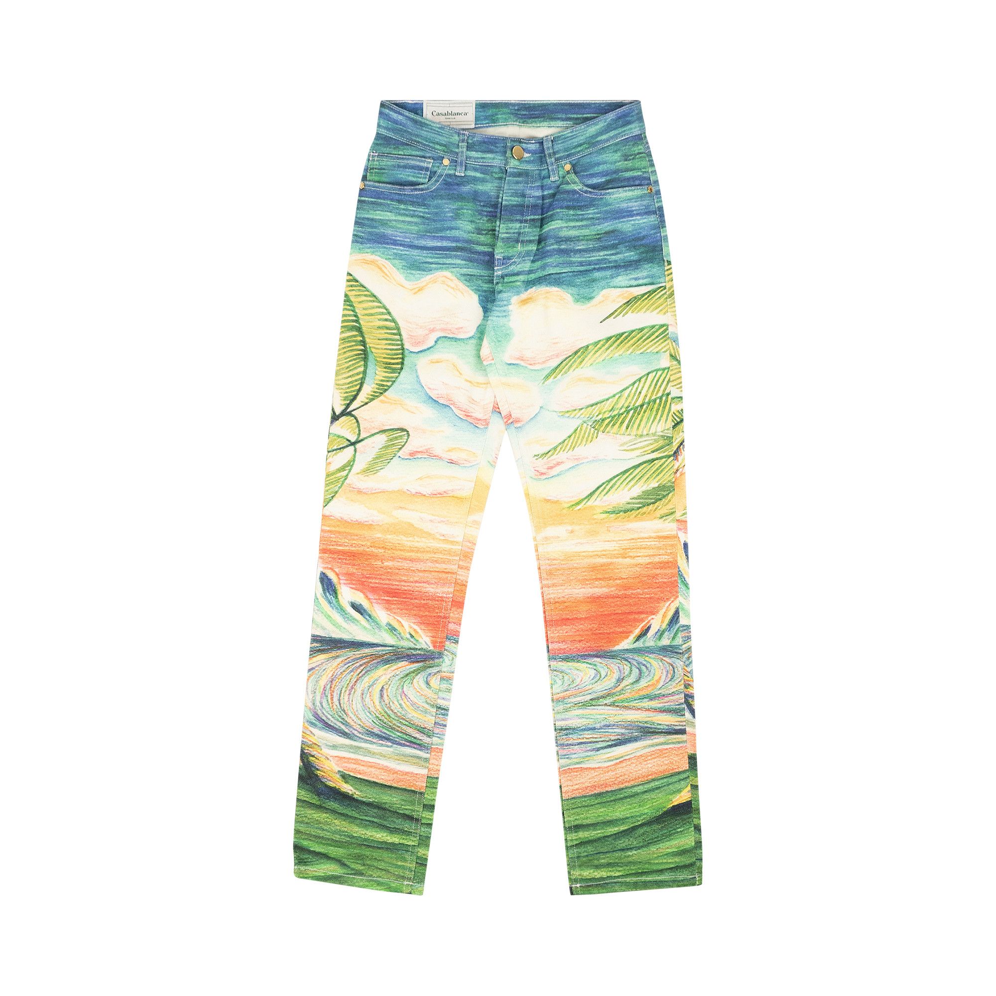 Buy Casablanca Huwaki Printed Denim Jeans 'Multicolor' - MS21 TR