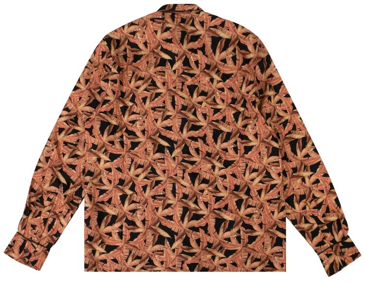 Amiri Banana Leaf Satin Pajama Shirt Pink